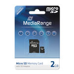 MediaRange MicroSD card with SD adapter, 2GB