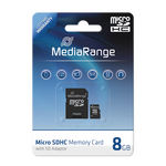 MediaRange MicroSDHC card with SD adapter, 8GB